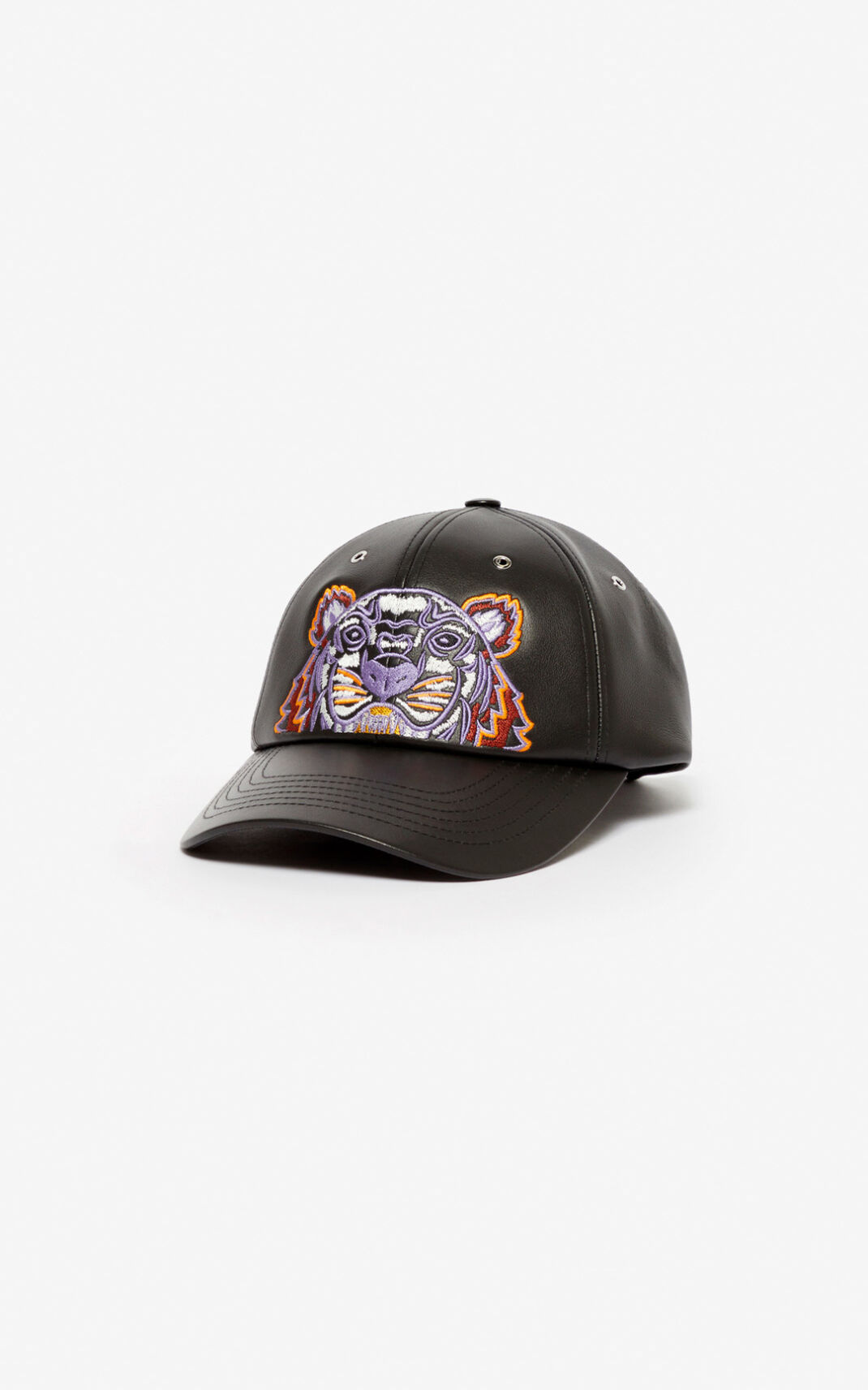 Casquette Kenzo Tiger Cuir Femme Noir | PZDJ-56380